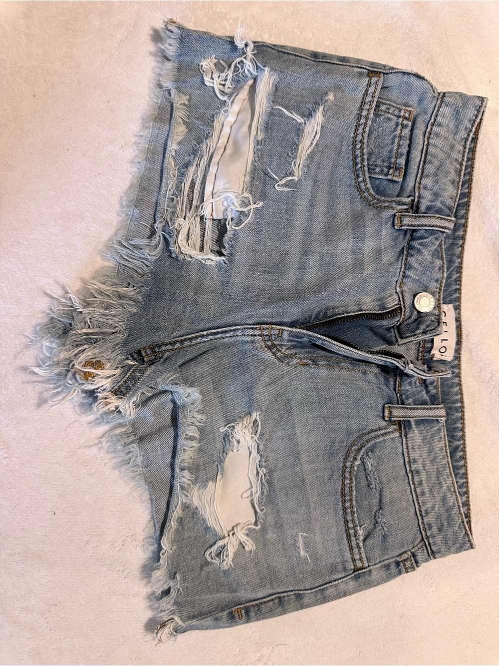 Light Wash Distressed Women's Denim Shorts